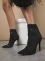 Pointy Toe Slip On Stiletto Booties