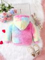 Baby Girl Tie Dye Hooded Fleece Coat