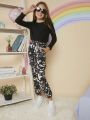 Tween Girl Graffiti Print Pants