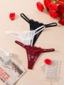 Valentines 3pcs/Set Women's Lace Thongs