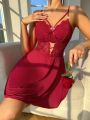 Women's Lace Bowknot Hollow Out Sleep Dress