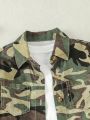 Toddler Girls' Vintage Camouflage Print Denim Jacket