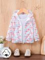 Baby Girls' Full Alphabet Printed Hooded Jacket