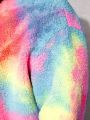 SHEIN Extended Sizes Men Plus Tie Dye Drop Shoulder Hooded Jacket & Pants