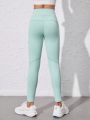 Big Girls' See-through Fabric High-rise Stretch Leggings Sports Wear