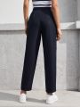 SHEIN BIZwear Women's Cropped Straight Suit Pants