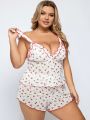 Plus Size Sexy Printed Pajama Set