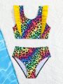 Girls' (little) Swimsuit Set, Random Printed Pattern