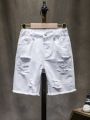 Little Boys' Solid Color Distressed Denim Shorts