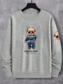 Manfinity Hypemode Men Slogan & Cartoon Graphic Sweatshirt