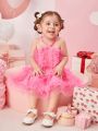 Girls' Mesh & Pleated Skirt Set, Elegant, Cute, Fashionable And Trendy