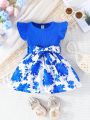 Baby Girl'S Romantic Floral Printed Dress