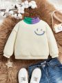 SHEIN Baby Boy Expression Print Mock Neck Sweatshirt