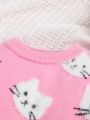 SHEIN Baby Girls Cartoon Pattern Sweater