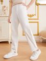 SHEIN Teen Boy's Casual White Pants For Daily Wear