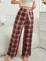 Ladies' Plaid Tie Waist Sleepwear Bottoms