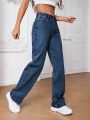 SHEIN Tall Slant Pocket Straight Leg Jeans