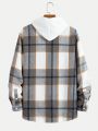 Manfinity Hypemode Loose Fit Men's Plaid Wool Jacket With Patch Pockets