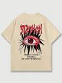 ROMWE Street Life Men's T-shirt With Eye And Slogan Print