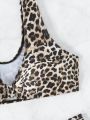 SHEIN Swim BAE Women's Leopard Print Swimwear Set
