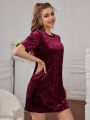 Solid Velvet Lounge Dress