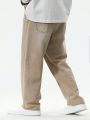 Men's Khaki-colored Wide-leg Jeans, Washed