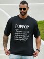 Men's Plus Size Slogan Printed Round Neck T-Shirt