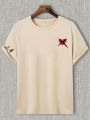 Men's Heart Pattern Fitted T-shirt