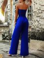 Women's Shirred Detail Bandeau Jumpsuit