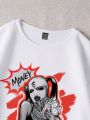 SHEIN Slayr Letter & Figure Graphic Thermal Lined Sweatshirt