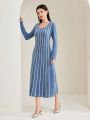 SHEIN Mulvari Women's Striped Sweater Dress