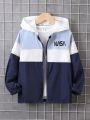 SHEIN Kids EVRYDAY Tween Boy Colorblock Hooded Jacket