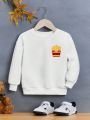 Toddler Boys' Casual Long Sleeve Round Neck Sweatshirt, Suitable For Autumn And Winter