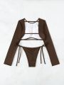 SHEIN X Lily May Mac Side Knot Design Bikini Set