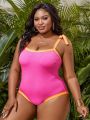 SHEIN Swim Vcay Women'S Plus Size Covered Strappy One-Piece Swimsuit