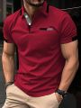 Men Contrast Trim Polo Shirt