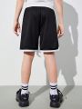 SHEIN Boys' Loose Fit Casual Athletic Mesh Shorts