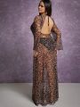 MONACO SHEIN SXY Plus Leopard Print Backless Flare Sleeve Mesh Dress Without Lingerie Set