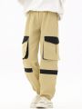 SHEIN Kids HYPEME Girl'S Utility Pocket Long Pants