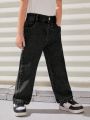 Young Girl Slant Pocket Straight Leg Jeans