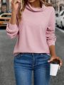 SHEIN LUNE Cowl Neck Drop Shoulder Sweatshirt