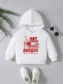 Baby Girl Beverage & Slogan Graphic Hoodie