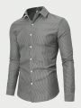 Manfinity Men's Long Sleeve Striped Shirt