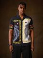 HOUSE OF THE DRAGON X SHEIN Men Dragon Pattern Color Blocking Print Shirt