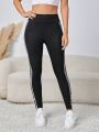 Women's High Waisted Contrast Trim Leggings