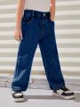 Young Girl Slant Pocket Straight Leg Jeans