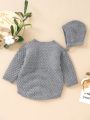 Infant Girls' Gray Knitted Romper