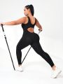 Plus Cut Out Back Sports Jumpsuit