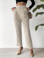 SHEIN Privé High Waist Slanted Pocket Suit Pants