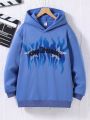 Teen Boys' Star & Letter Print Hooded Fleece Sweatshirt